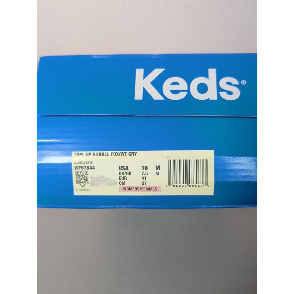 Keds Women's Triple Up Platform Sneakers - White & Gray Canvas Fashion Size 10 - Picture 12 of 12